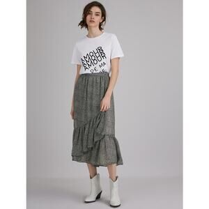 Suncoo Felicite Black Leopard Wrap Skirt